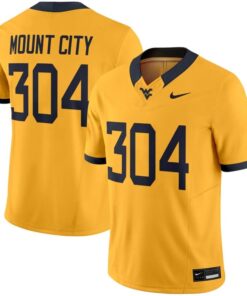 Mount City Jersey 304 West Virginia Mountaineers 2025 Vapor Stitched Gold