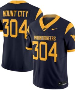 Mount City Jersey 304 West Virginia Mountaineers 2025 Vapor Stitched Navy