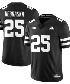 Nebraska Jersey #25 Nebraska Football 2025 Blackout Stitched