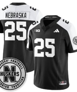 Alternative view of Nebraska Jersey #25 Nebraska Football 2025 Blackout Stitched