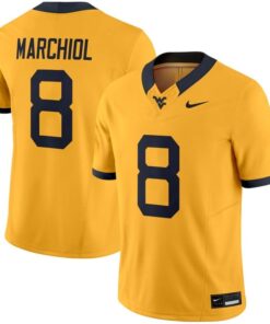 Nicco Marchiol Jersey 8 West Virginia Mountaineers 2025 Vapor Stitched Gold