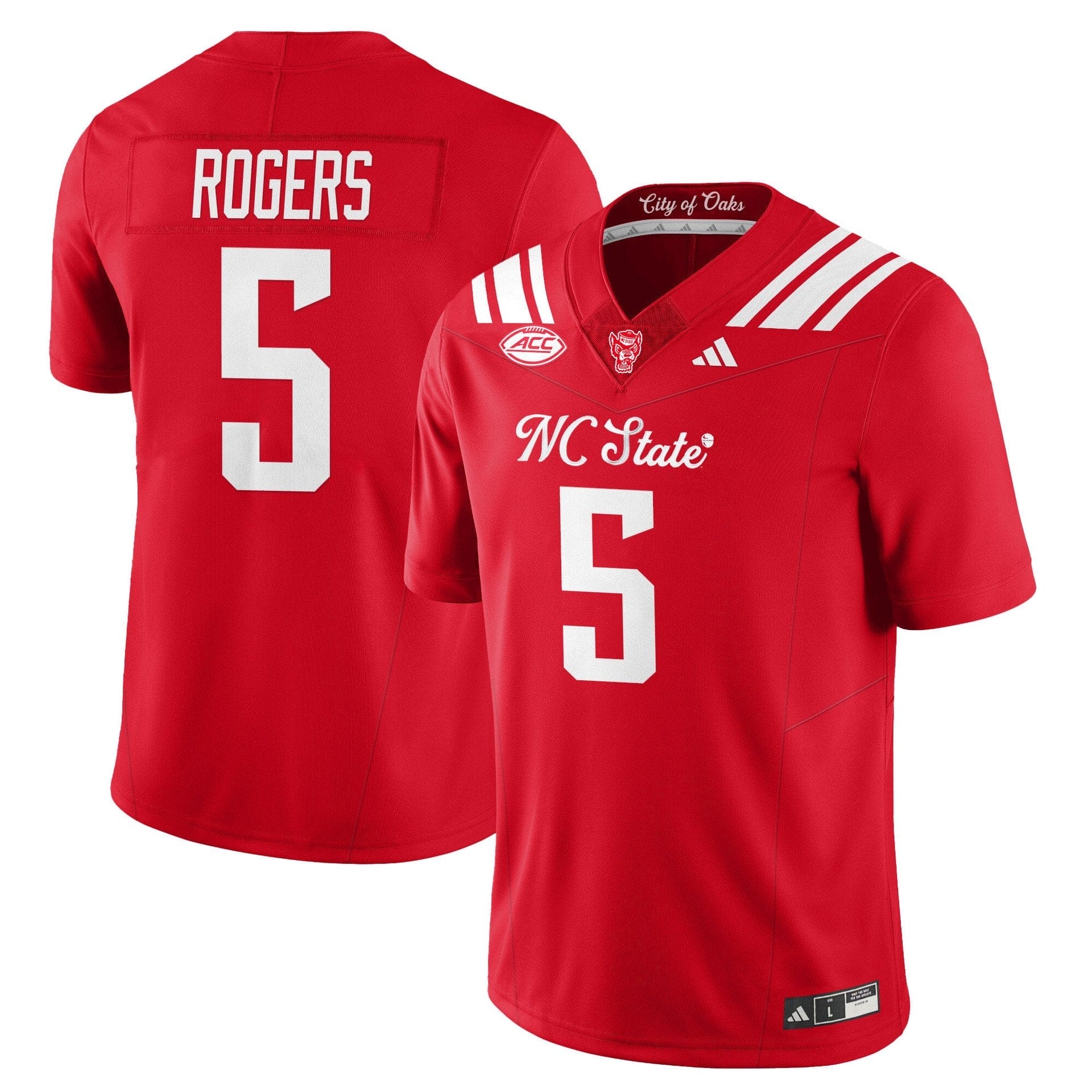 Noah Rogers Jersey #5 State Wolfpack City of Oaks Vapor Limited Stitched - Image 2