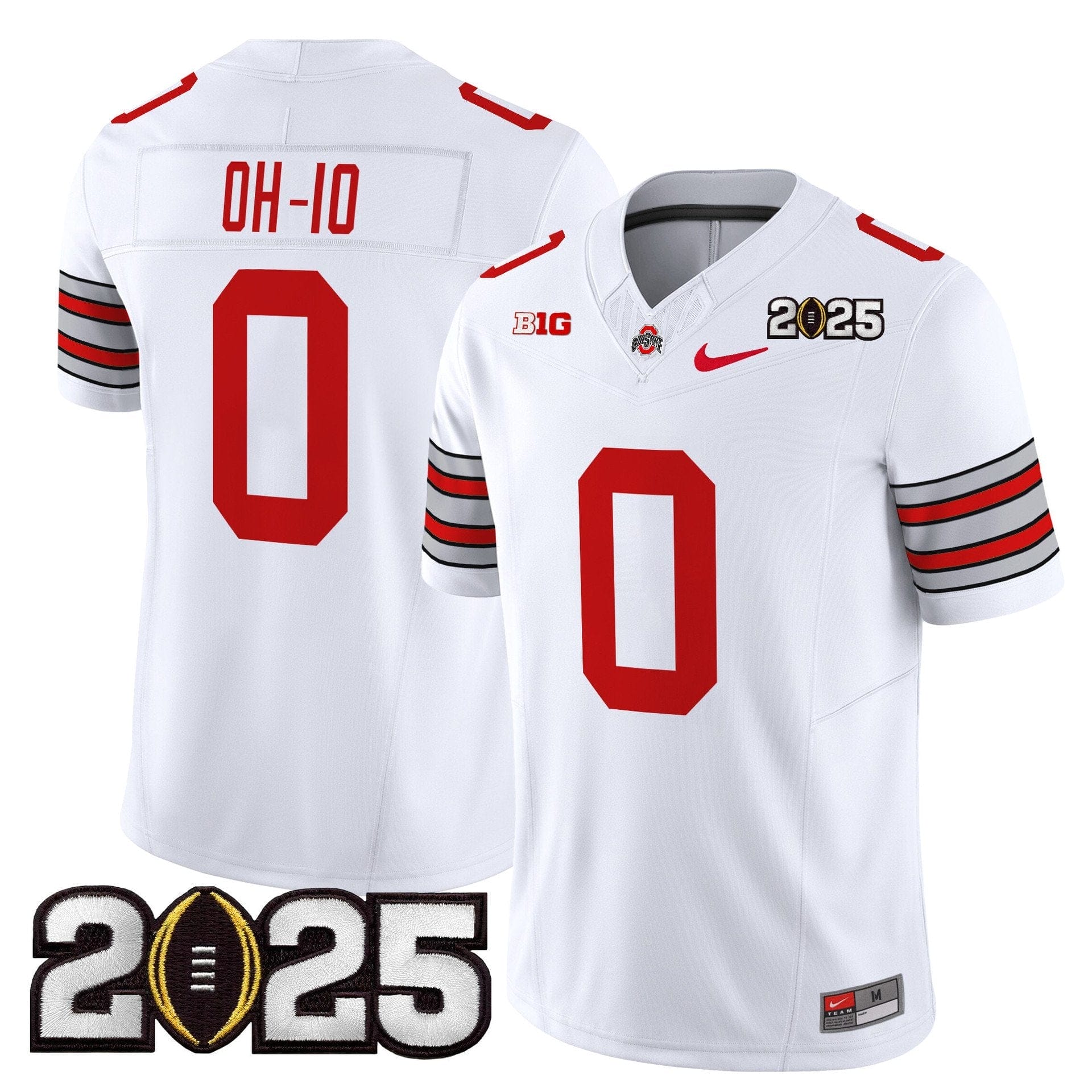 OH-IO Jersey #0 Ohio State Heritage Stripe 2025 CFP Final Stitched - Image 2