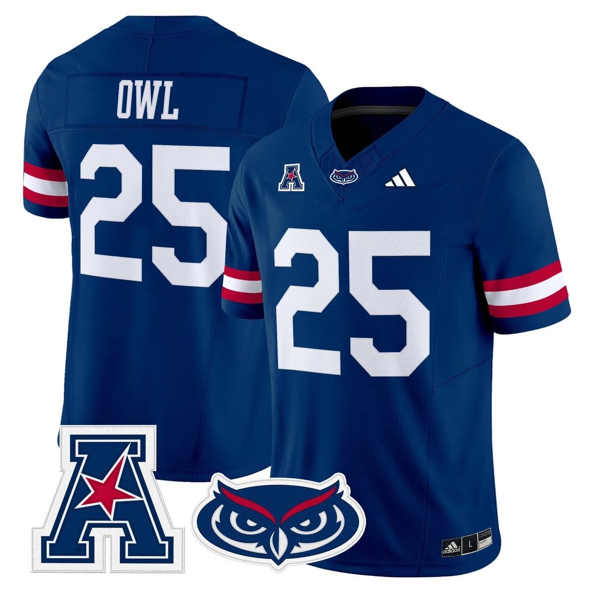 Owl Jersey #25 Florida Atlantic Owls 2025 All Stitched - Image 4