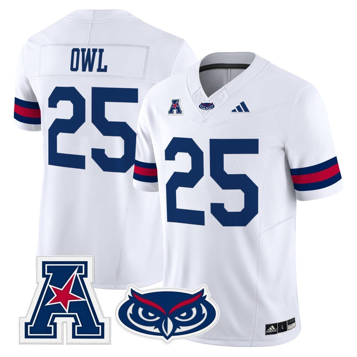 Owl Jersey #25 Florida Atlantic Owls 2025 All Stitched - Image 2