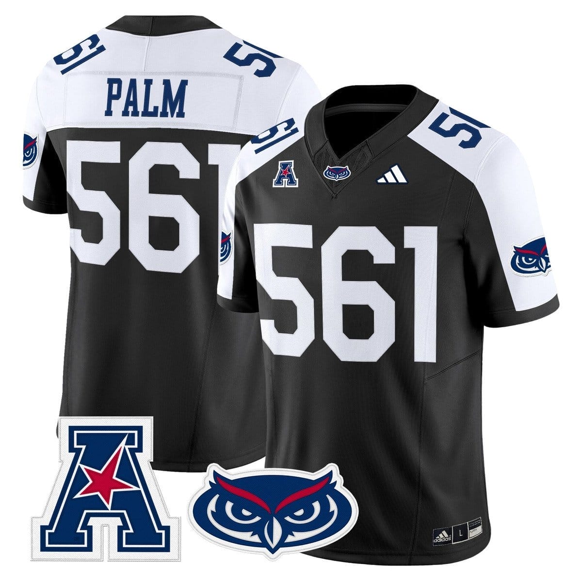 Palm Jersey #561 Florida Atlantic Owls 2025 All Stitched - Image 3