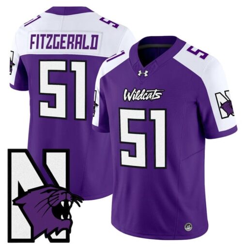 Pat Fitzgerald Jersey #51 Northwestern Wildcats Honoring 95 Vapor Limited Stitched - Image 4