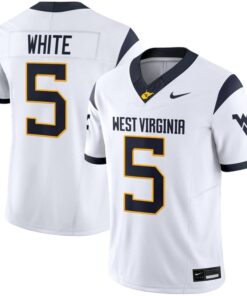 Pat White Jersey 5 West Virginia Mountaineers 2025 Limited Stitched White