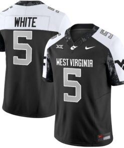 Pat White Jersey 5 West Virginia Mountaineers 2025 Stitched White