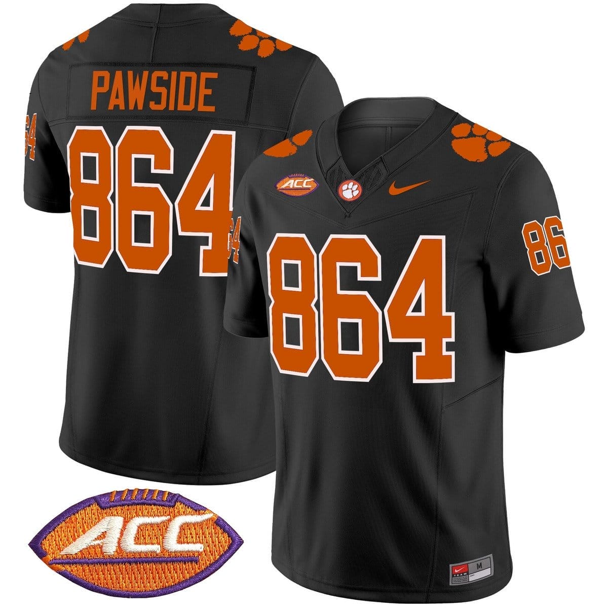 PawSide Jersey #864 Clemson Tigers 2025 Vapor Limited Stitched