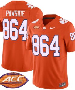 PawSide Jersey 864 Clemson Tigers 2025 Vapor Limited Stitched Orange