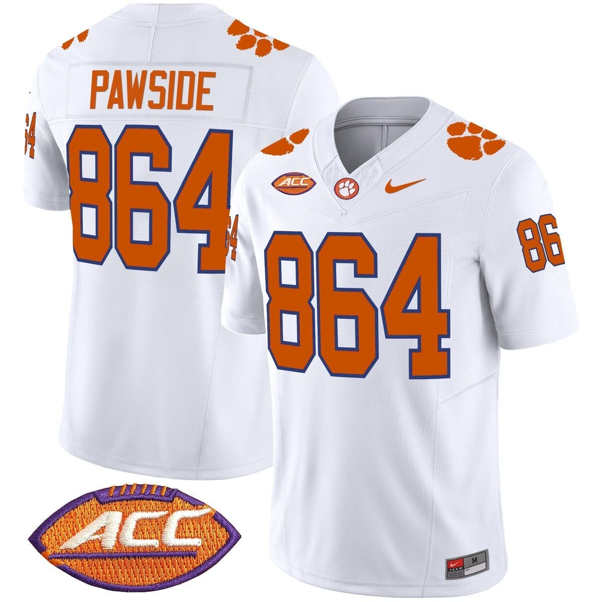 PawSide Jersey #864 Clemson Tigers 2025 Vapor Limited Stitched - Image 2