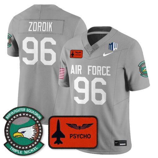 Payton Zdroik Jersey #96 Air Force 2025 Honor F-16 Stitched - Image 4
