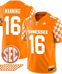 Peyton Manning Jersey 16 Tennessee Vols Rebrand 2026 Checkerboard Orange