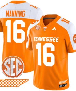 Peyton Manning Jersey 16 Tennessee Vols Rebrand 2026 Checkerboard Orange Alter