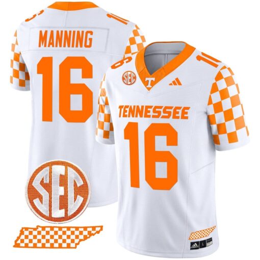 Peyton Manning Jersey #16 Tennessee Vols Rebrand 2026 Checkerboard - Image 2