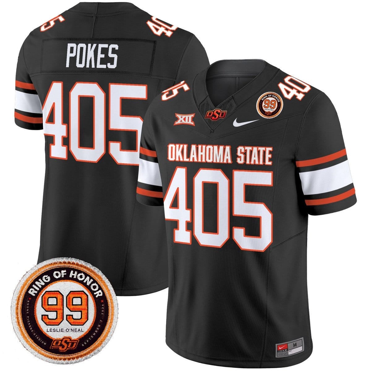 Pokes Jersey #405 Oklahoma State Cowboys 2025 Leslie O'neal Patch