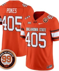 Pokes Jersey 405 Oklahoma State Cowboys 2025 Leslie O neal Patch Orange
