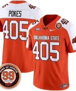 Pokes Jersey 405 Oklahoma State Cowboys 2025 Leslie O neal Patch Orange Alter
