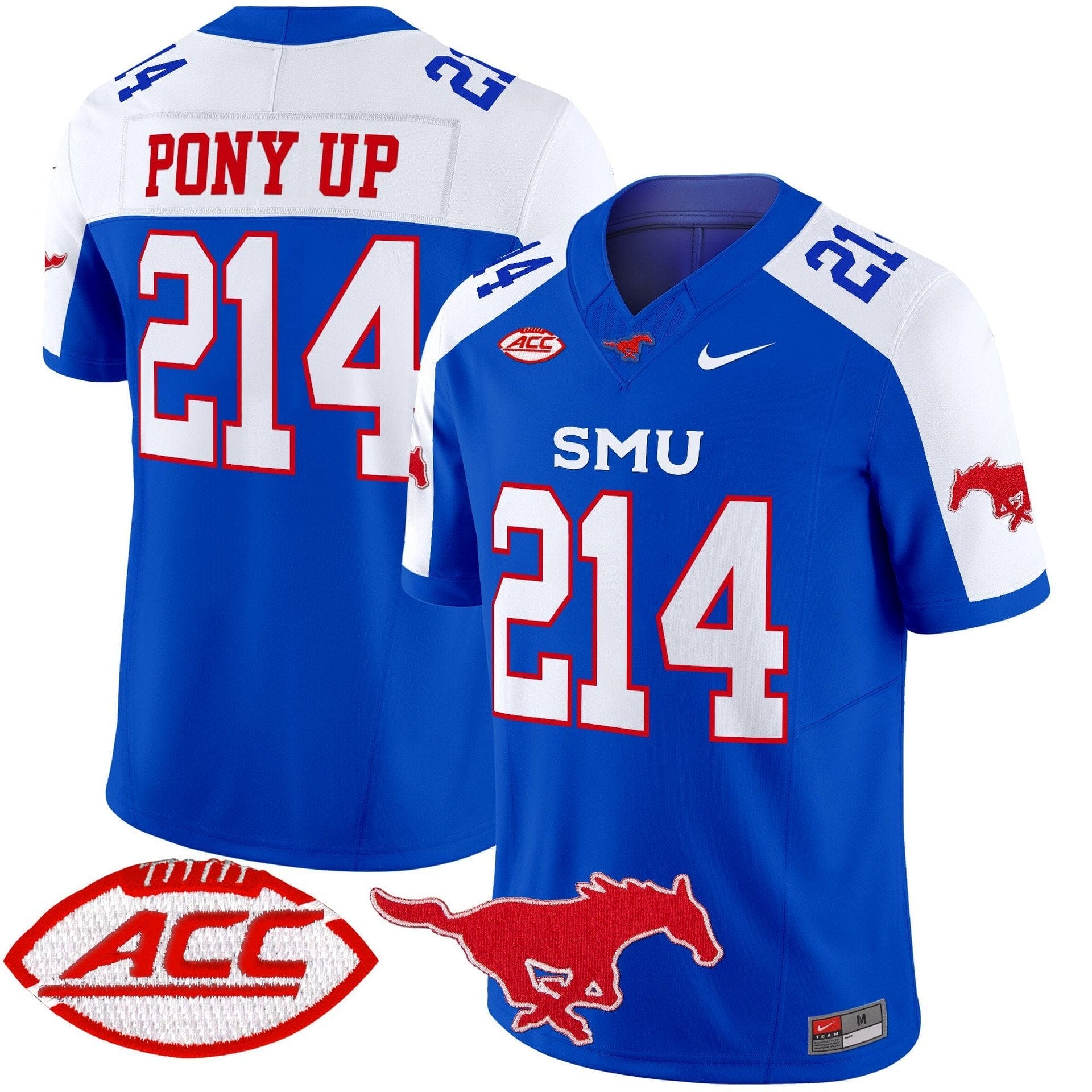Pony Up Jersey #214 SMU Mustangs 2025 Vapor Limited Stitched - Image 5