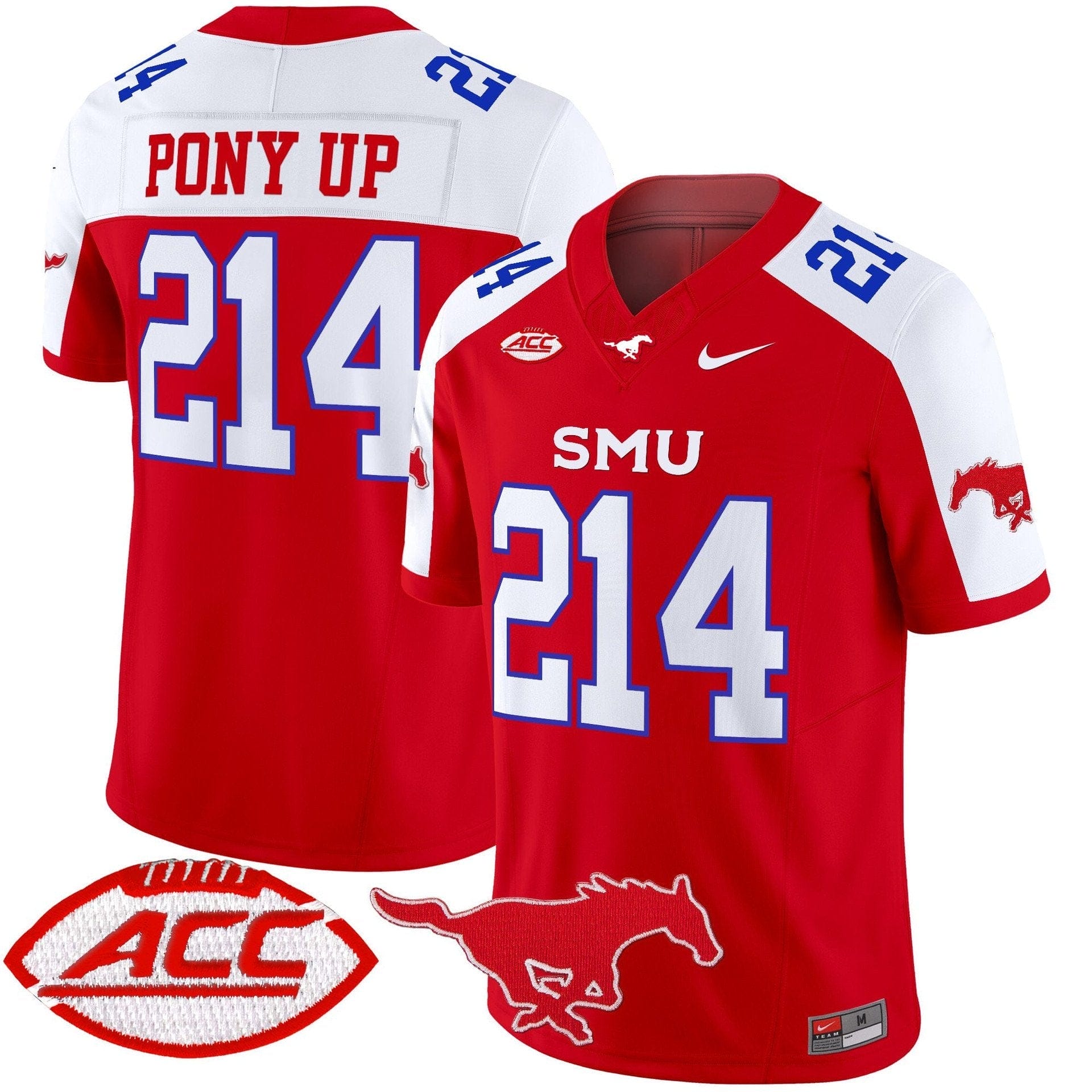 Pony Up Jersey #214 SMU Mustangs 2025 Vapor Limited Stitched - Image 3