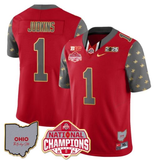 Quinshon Judkins Jersey #1 Ohio State National Champions 2025 Patch - Image 4