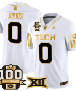 Quinten Joyner Jersey 0 Texas Tech 2025 100th Anniversary Stitched White Gold