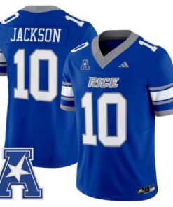 Quinton Jackson Jersey 10 Rice Owls 2025 Vapor Limited Stitched Light Blue