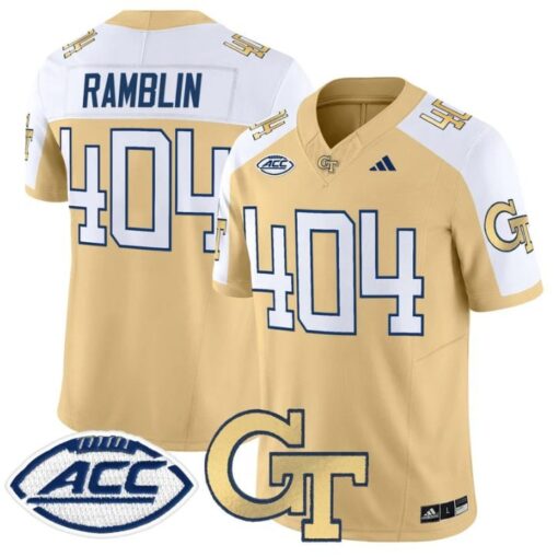 Ramblin Jersey #404 Georgia Tech Yellow Jackets 2025 Vapor Stitched - Image 2