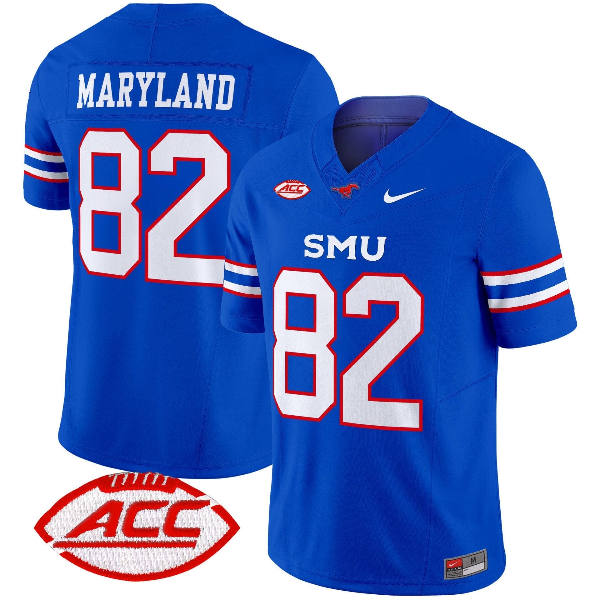 RJ Maryland Jersey #82 SMU Mustangs 2025 Vapor Limited Stitched - Image 2