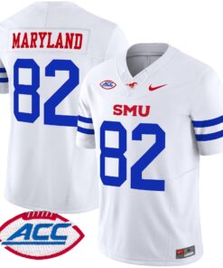 RJ Maryland Jersey #82 SMU Mustangs 2025 Vapor Limited Stitched