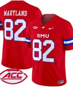 RJ Maryland Jersey 82 SMU Mustangs 2025 Vapor Limited Stitched Red