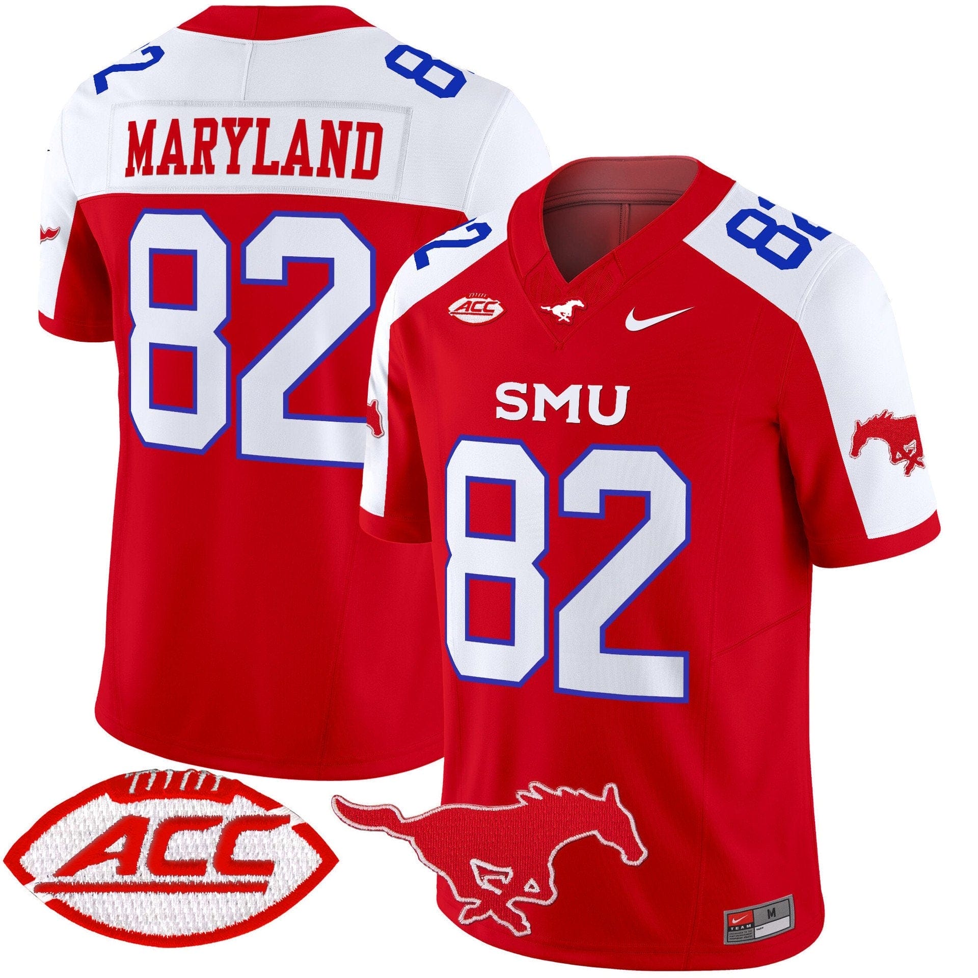 RJ Maryland Jersey #82 SMU Mustangs 2025 Vapor Limited Stitched - Image 3