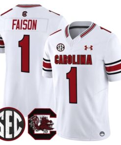 Rahsul Faison Jersey 1 South Carolina Gamecocks 2025 Stitched White