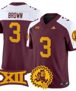 Raleek Brown Jersey 3 Arizona State Sun Devils 1975 Throwback Stitched Maroon Gold