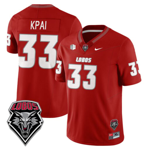 Randolph Kpai Jersey #33 UNM Lobo Football 2025 Stitched