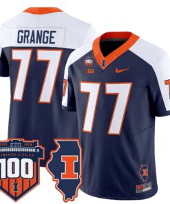 Red Grange Jersey #77 Illinois Fighting 100th Memorial Stadium