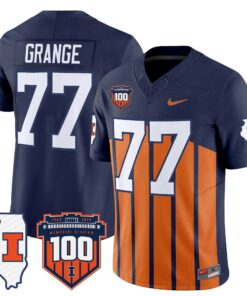 Red Grange Jersey 77 Illinois Fighting 100th Memorial Stadium Throwback