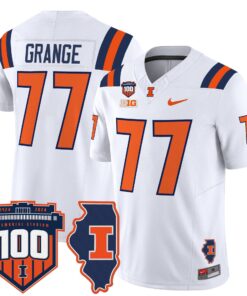 Alternative view of Red Grange Jersey #77 Illinois Fighting 100th Memorial Stadium