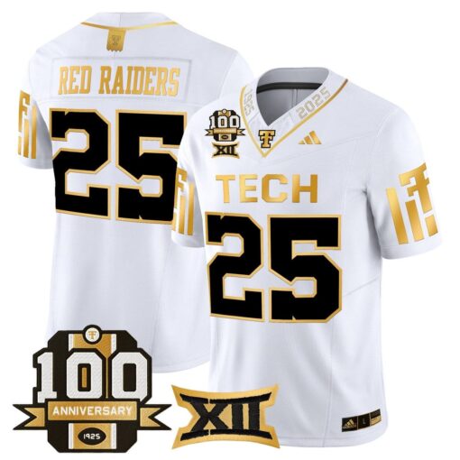 Red Raiders Jersey #25 Texas Tech 2025 100th Anniversary Stitched - Image 4