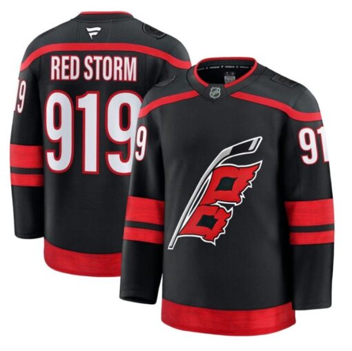 Red Storm Jersey #919 Carolina Hurricanes 2025 - 26 Premium Stitched - Image 2