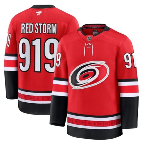 Red Storm Jersey #919 Carolina Hurricanes 2025 - 26 Premium Stitched