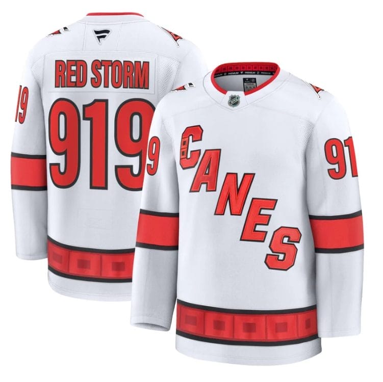 Red Storm Jersey #919 Carolina Hurricanes 2025 - 26 Premium Stitched - Image 4