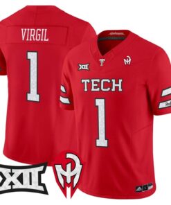 Reggie Virgil Jersey 1 Texas Tech Red Raiders Too Cold Vapor Stitched Red