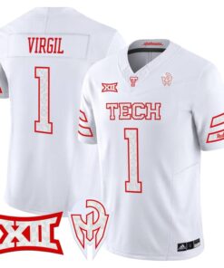 Reggie Virgil Jersey 1 Texas Tech Red Raiders Too Cold Vapor Stitched White