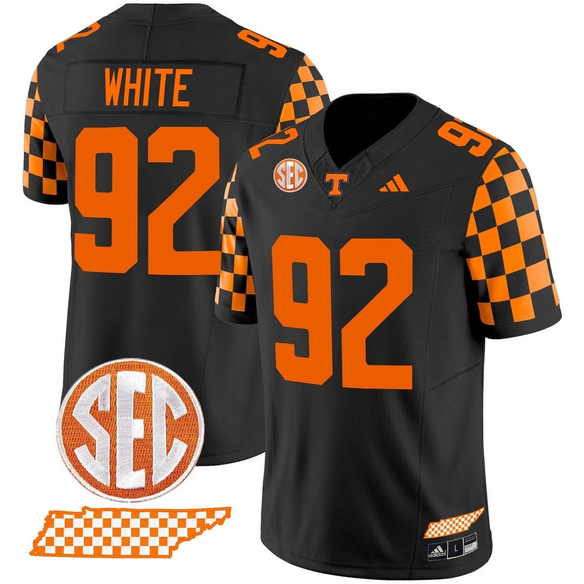 Reggie White Jersey #92 Tennessee Vols Rebrand 2026 Checkerboard