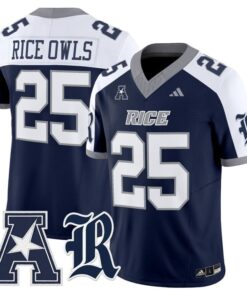 Rice Owls Jersey 25 Rice Owls 2025 Vapor Limited Stitched Navy Alter