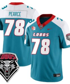 Richard Pearce Jersey 78 UNM Lobo Football 2025 All Stitched Alternate