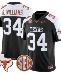 Ricky Williams Jersey 31 Texas Longhorns 2025 State Map SEC Patch Black Alter b8b7dfbf b03d 48ea af24 6636a0392a51