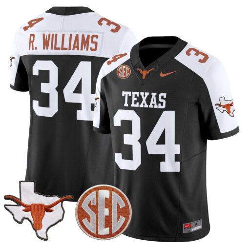 Ricky Williams Jersey #31 Texas Longhorns 2025 State Map SEC Patch - Image 3